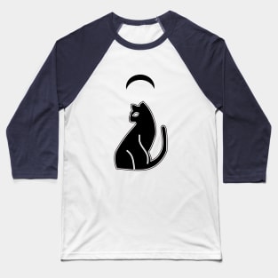 cat and moon Baseball T-Shirt